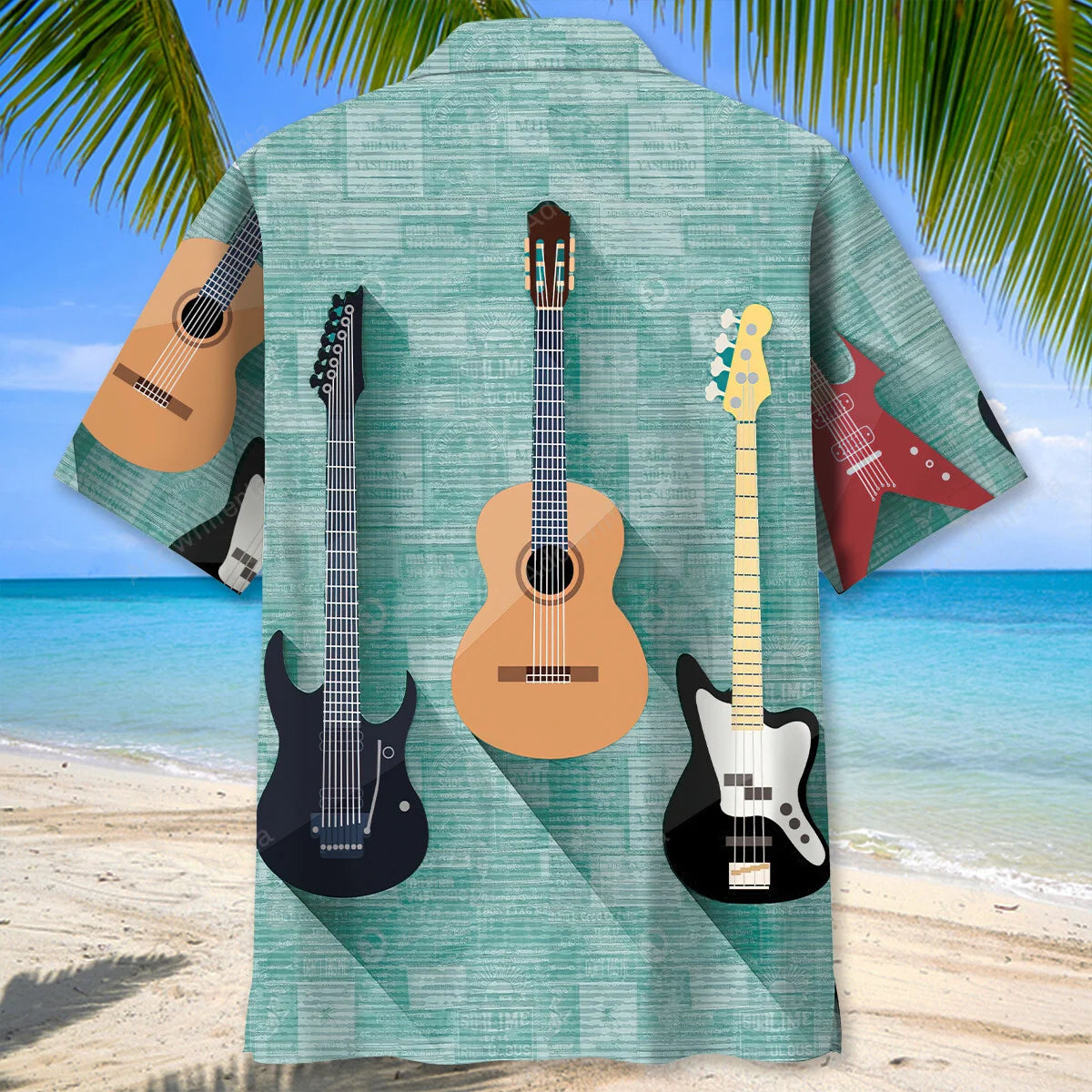 Vintage Guitar Hawaiian Shirt, custom shirt gift for men (view 7)