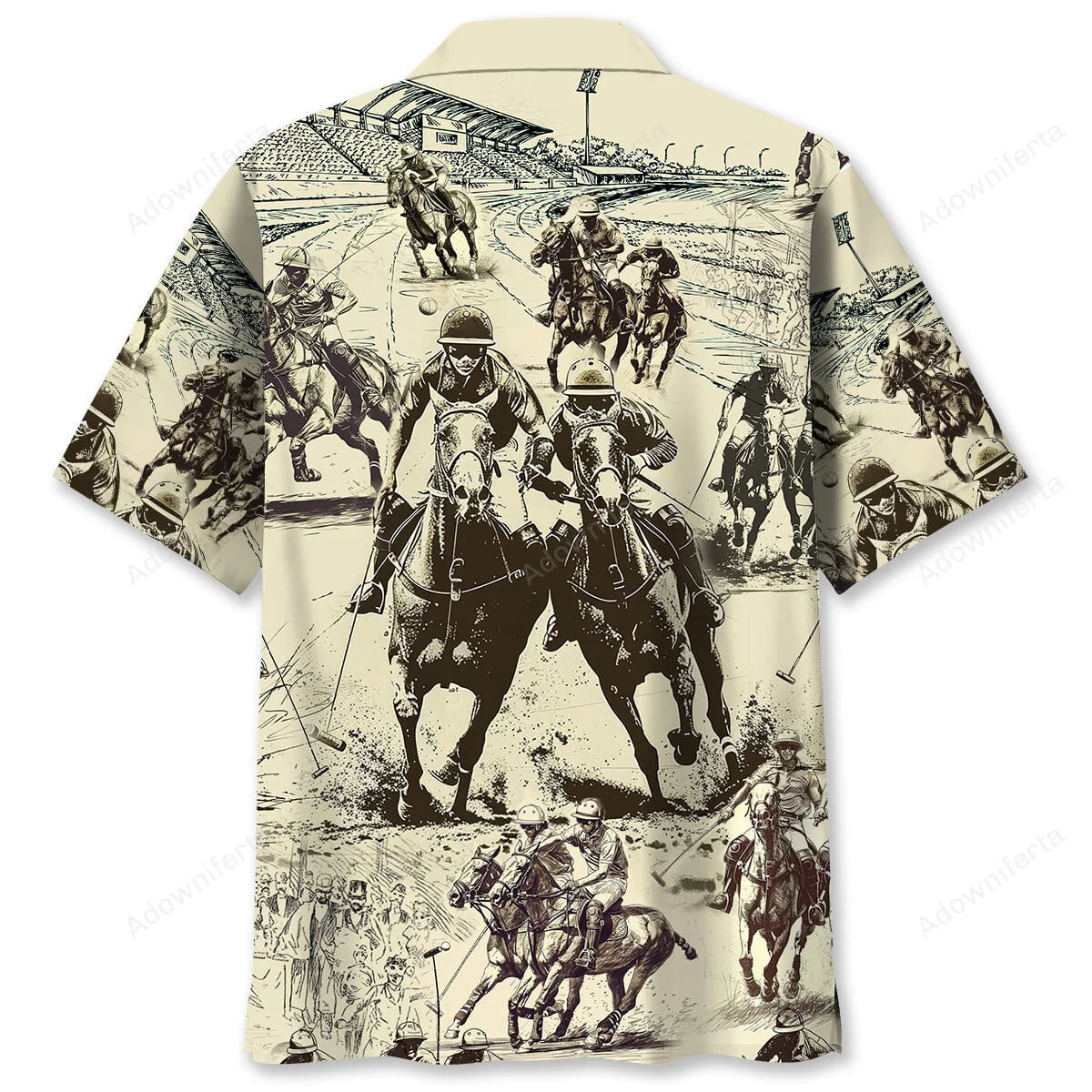 Vintage Horse Polo Sport Hawaiian Shirt, custom shirt gift for men (view 2)
