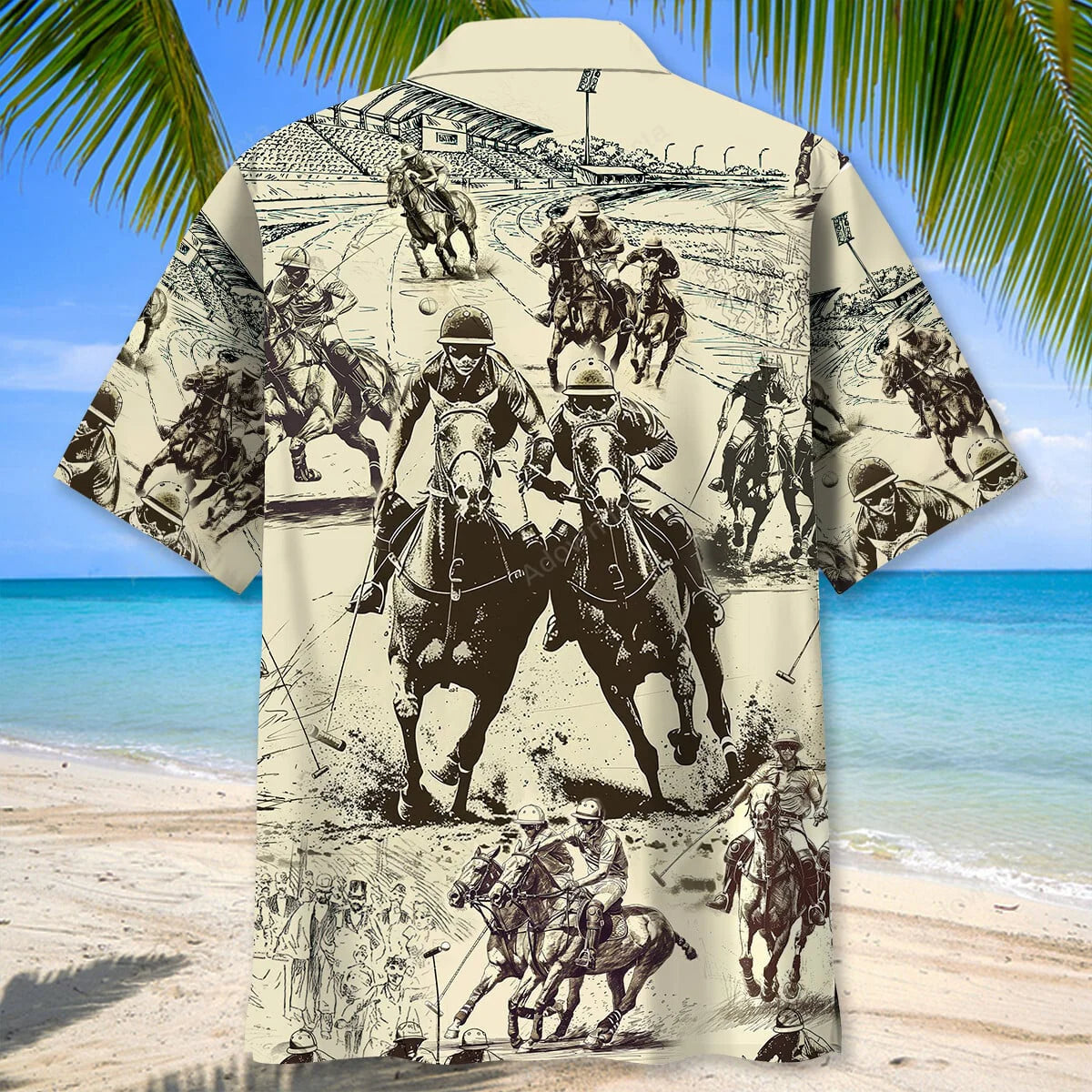 Vintage Horse Polo Sport Hawaiian Shirt, custom shirt gift for men (view 3)