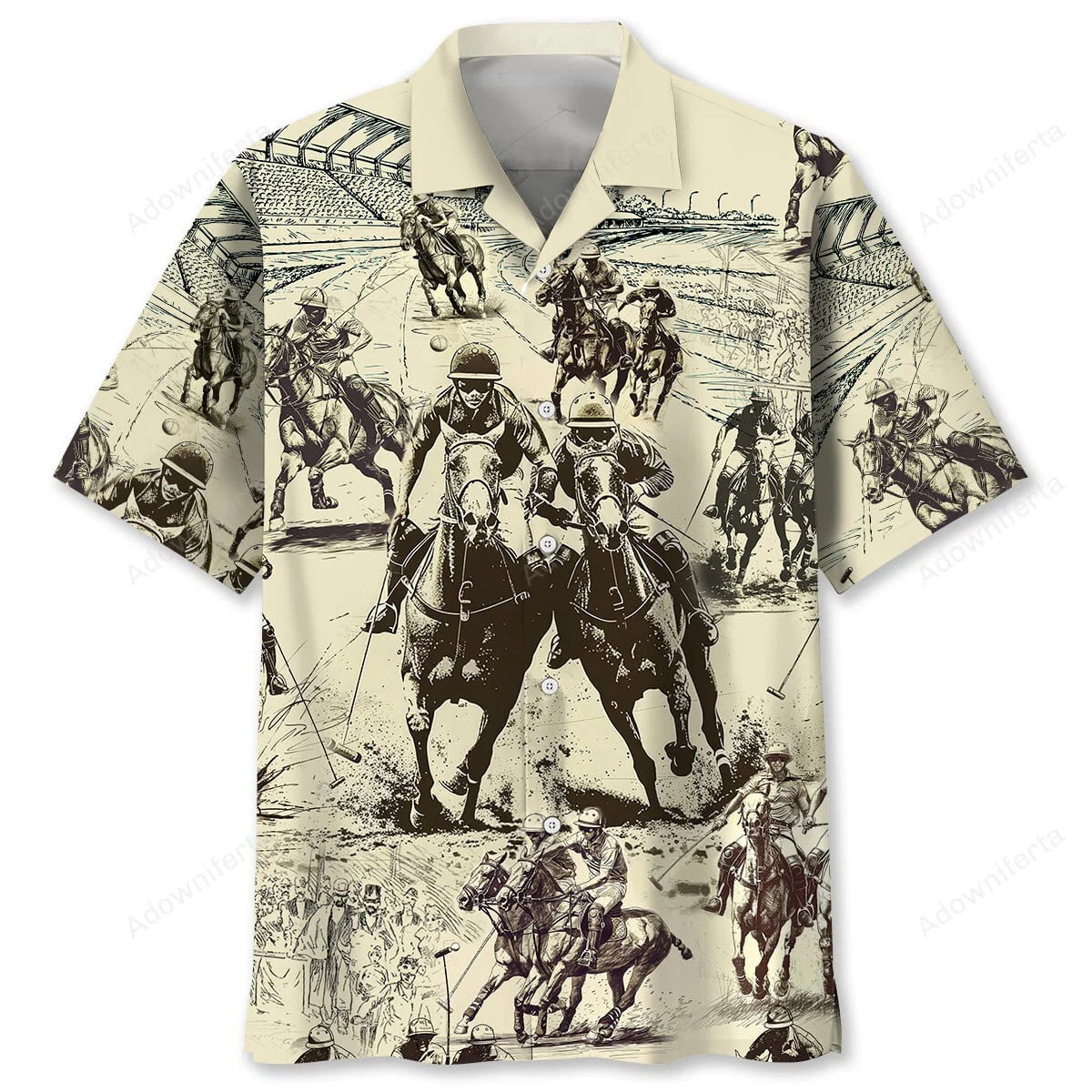 Vintage Horse Polo Sport Hawaiian Shirt, custom shirt gift for men (view 4)