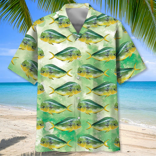 Vintage Mahi Mahi Fish Hawaiian Shirt, custom shirt gift for men