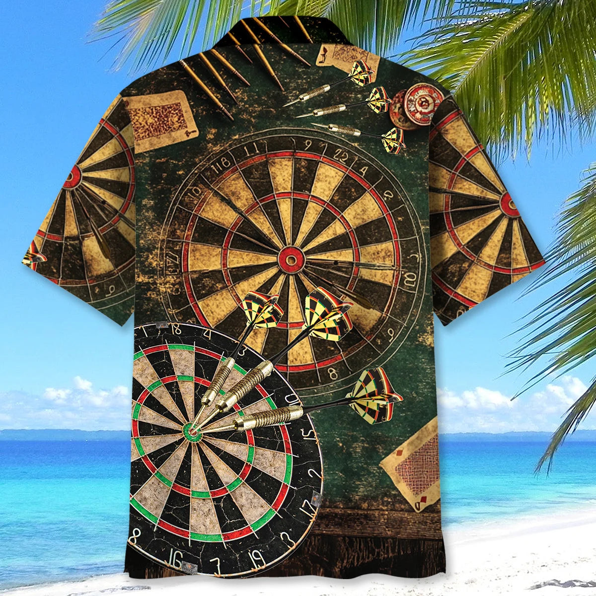 Vintage Old Darts Board Hawaiian Shirt, custom shirt gift for men (view 4)