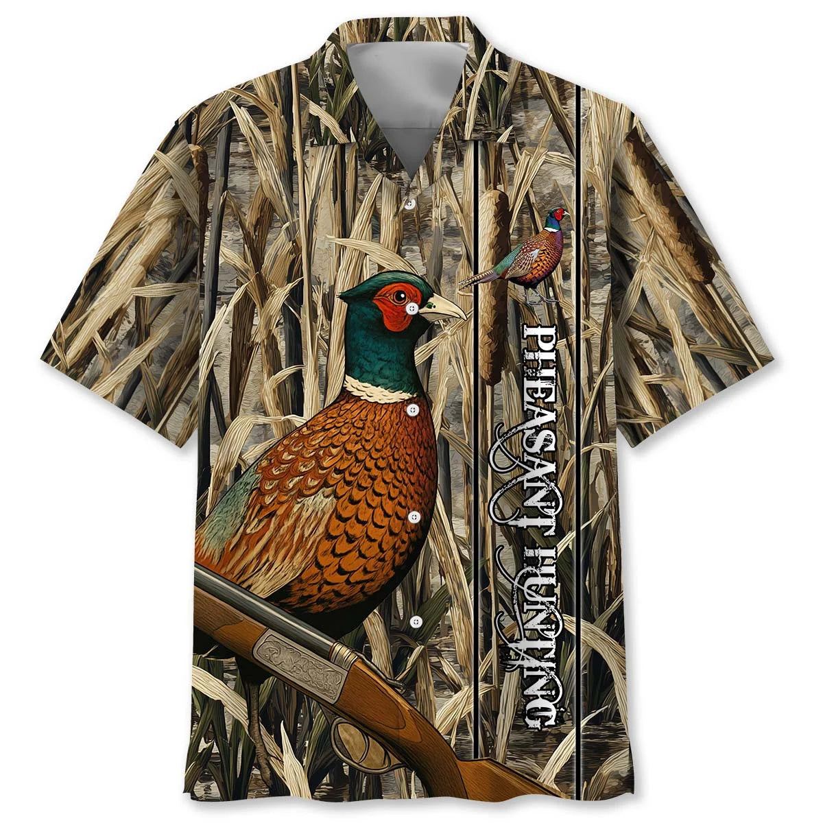 Vintage Pheasant Bird Hunting Hawaiian Shirt, custom shirt gift for men
