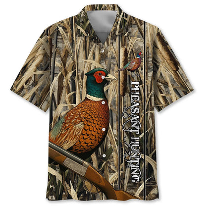 Vintage Pheasant Bird Hunting Hawaiian Shirt, custom shirt gift for men