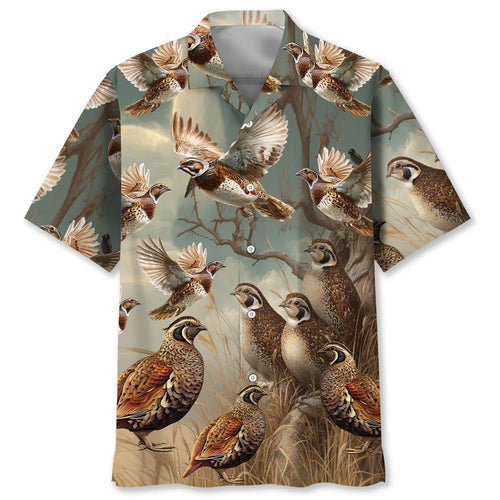 Vintage Quail Hunting Hawaiian Shirt, custom shirt gift for men