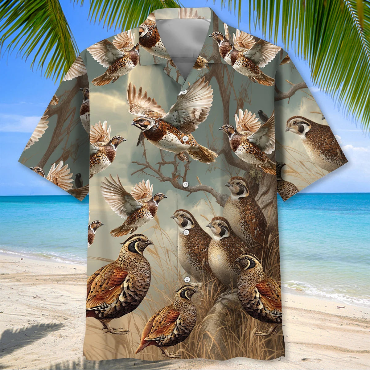 Vintage Quail Hunting Hawaiian Shirt, custom shirt gift for men (view 2)