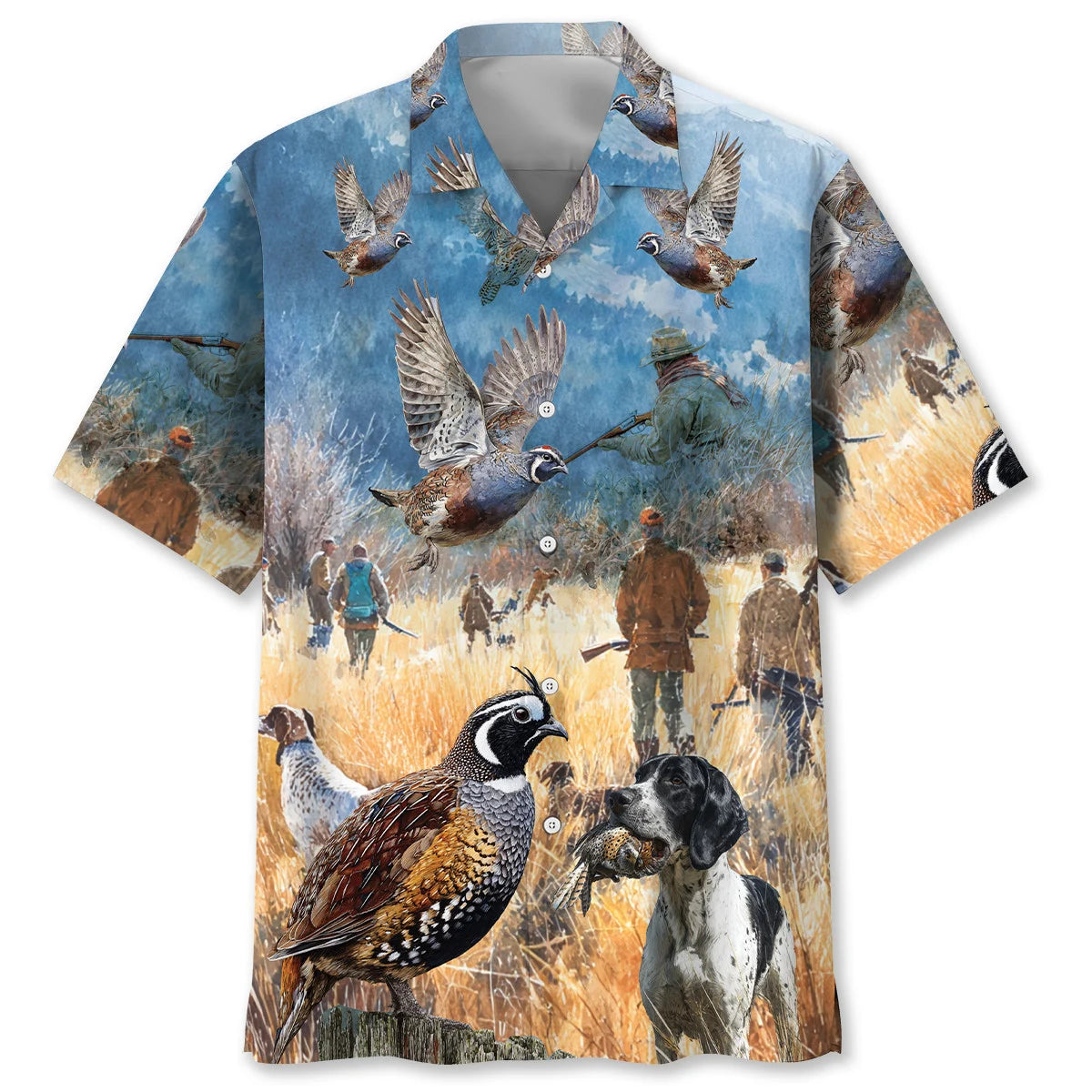 Vintage Quail Hunting Hawaiian Shirt, custom shirt gift for men (view 5)