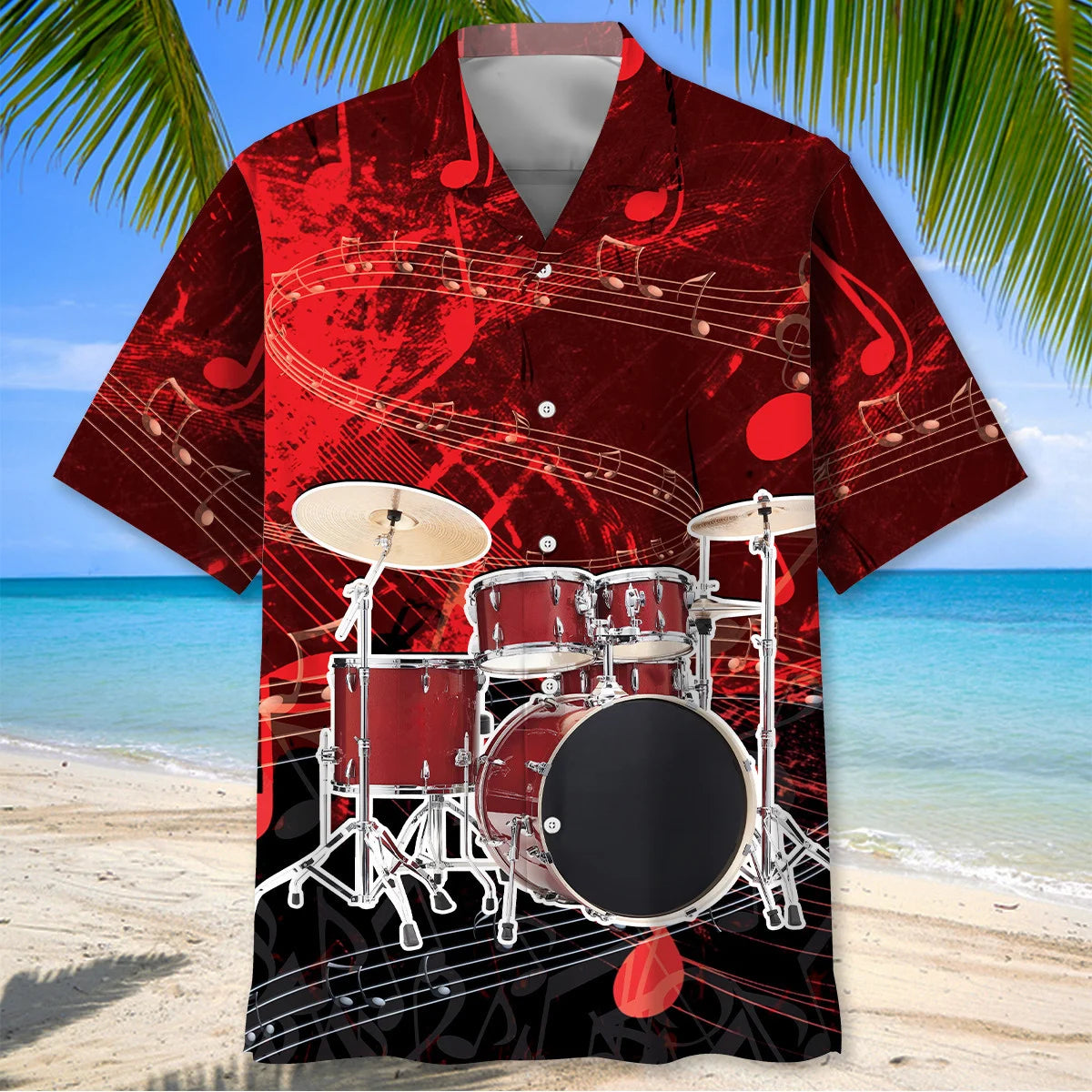 Vintage Red Drum Hawaiian Shirt, custom shirt gift for men
