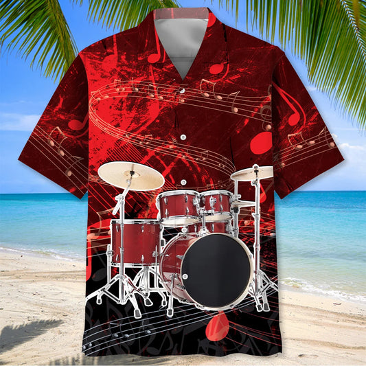 Vintage Red Drum Hawaiian Shirt, custom shirt gift for men