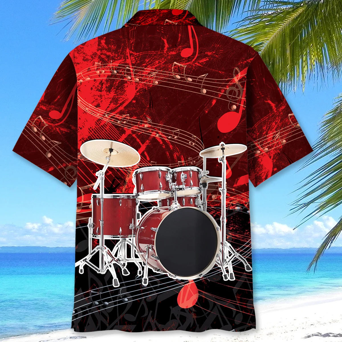 Vintage Red Drum Hawaiian Shirt, custom shirt gift for men (view 3)