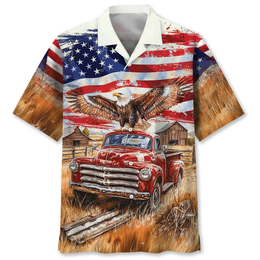 Vintage Red Pick Up Truck Hawaiian Shirt, custom shirt gift for men