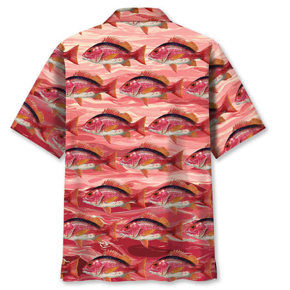 Vintage Red Snapper Fish Hawaiian Shirt, custom shirt gift for men (view 3)