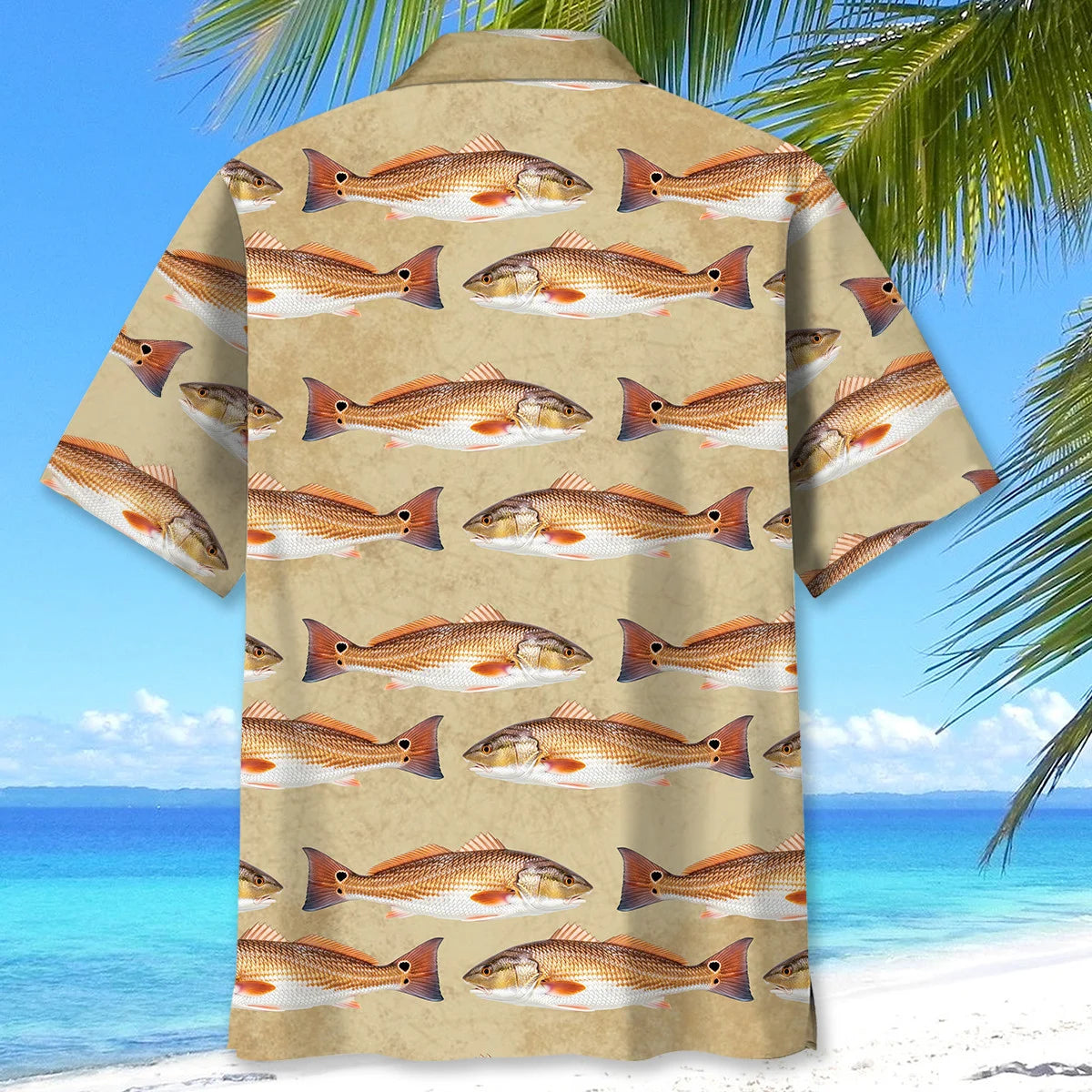 Vintage Redfish Hawaiian Shirt, custom shirt gift for men (view 4)