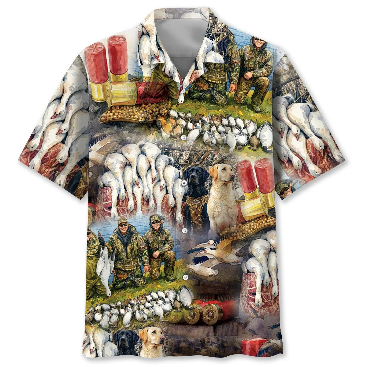 Vintage Ross Goose Hunting Hawaiian Shirt, custom shirt gift for men (view 2)