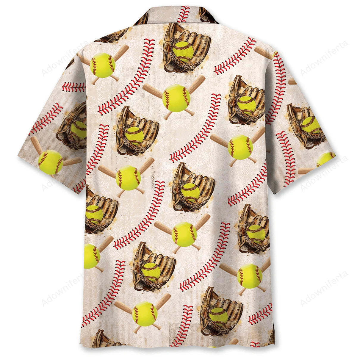 Vintage Softball Hawaiian Shirt, custom shirt gift for men (view 2)