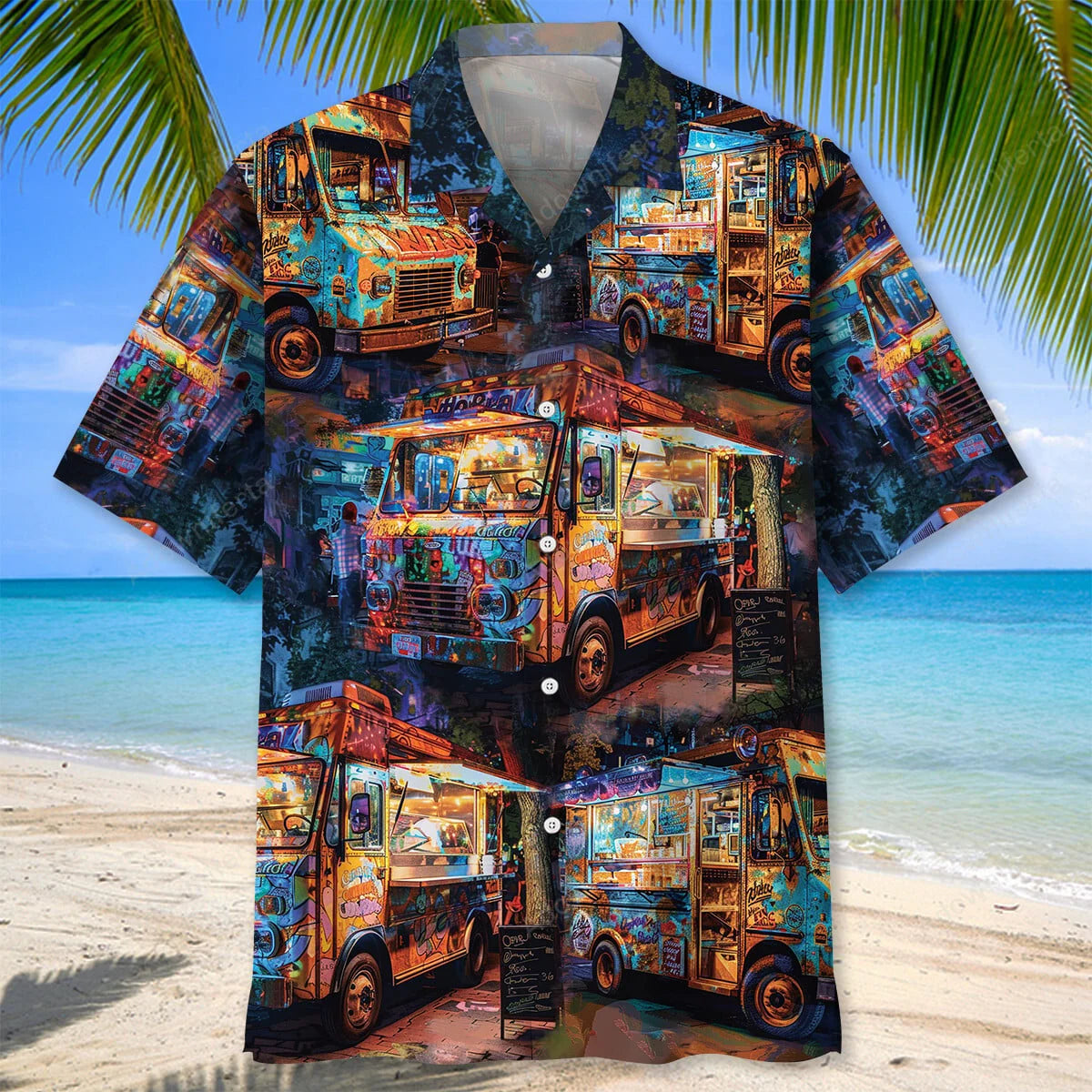 Vintage Street Food Truck Hawaiian Shirt, custom shirt gift for men
