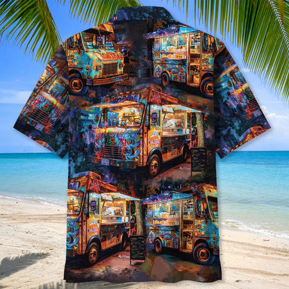 Vintage Street Food Truck Hawaiian Shirt, custom shirt gift for men (view 3)