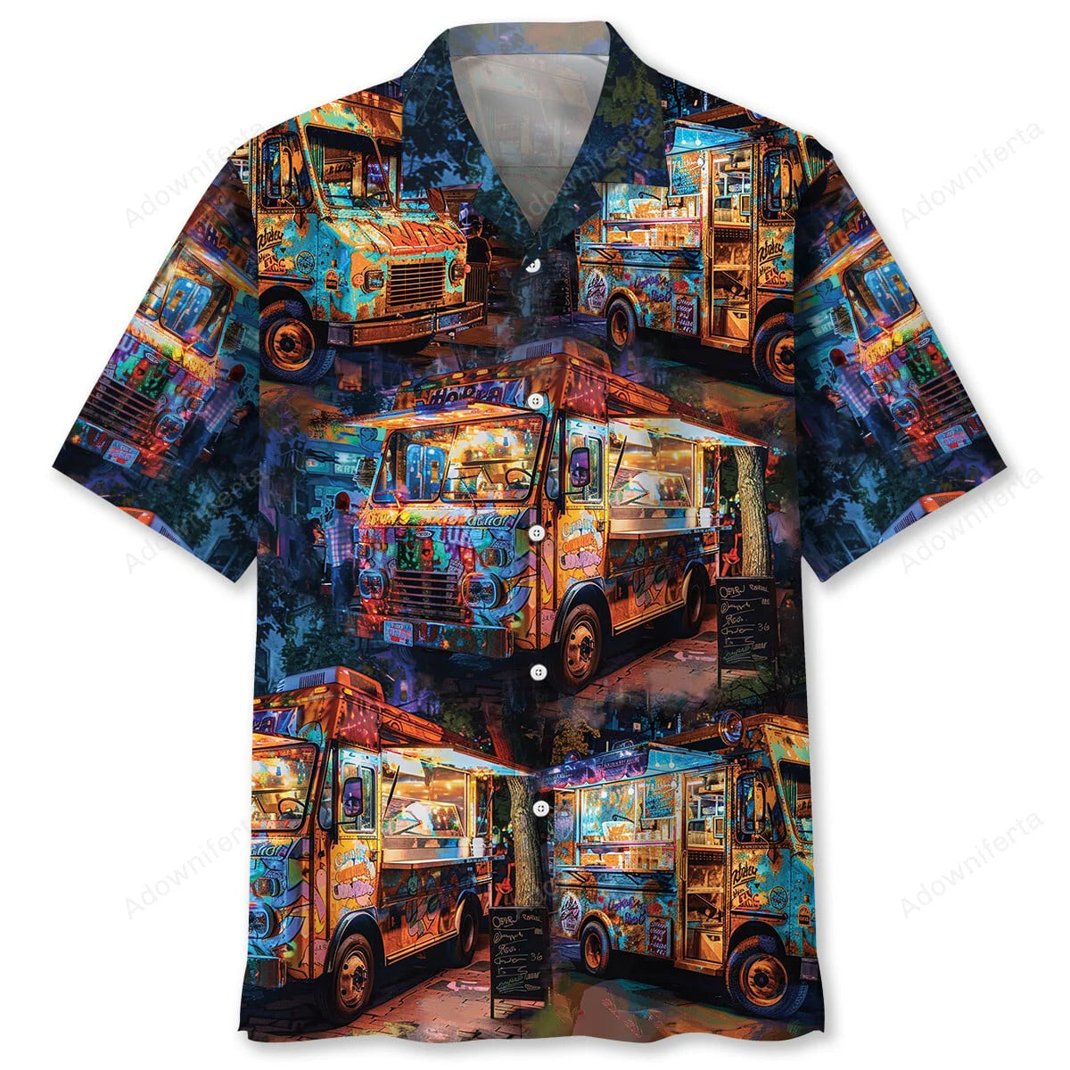 Vintage Street Food Truck Hawaiian Shirt, custom shirt gift for men (view 4)