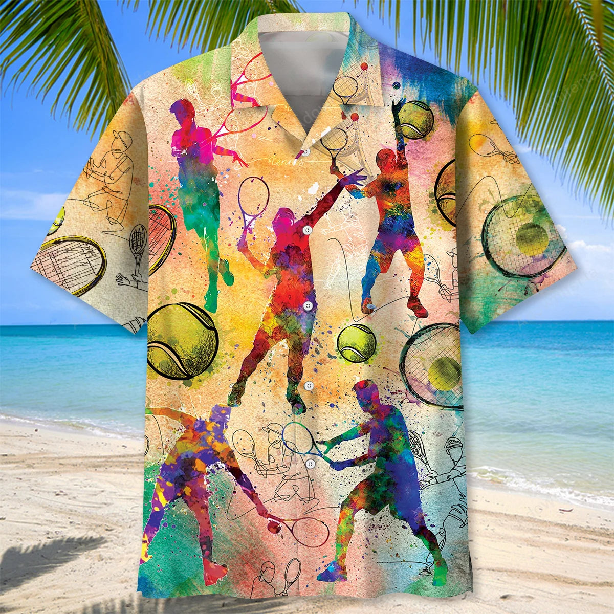 Vintage Tennis Hawaiian Shirt, custom shirt gift for men