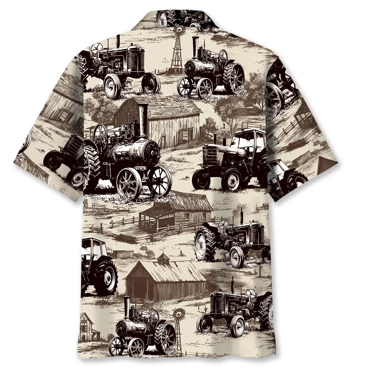 Vintage Tractor Hawaiian Shirt, custom shirt gift for men (view 3)