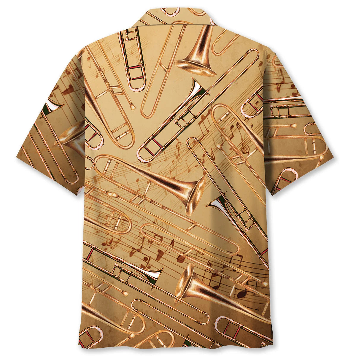 Vintage Trombone Hawaiian Shirt, custom shirt gift for men (view 2)