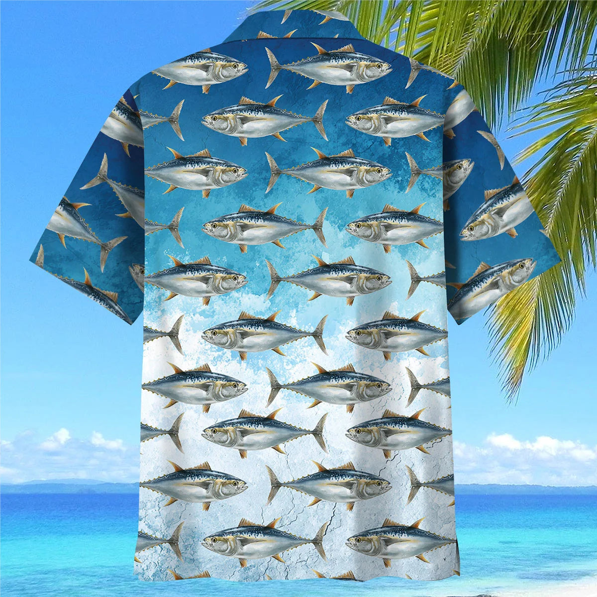 Vintage Tuna Fish Hawaiian Shirt, custom shirt gift for men (view 4)