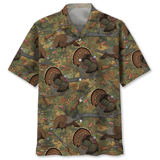 Vintage Wild Turkey Hunting Hawaiian Shirt, custom shirt gift for men