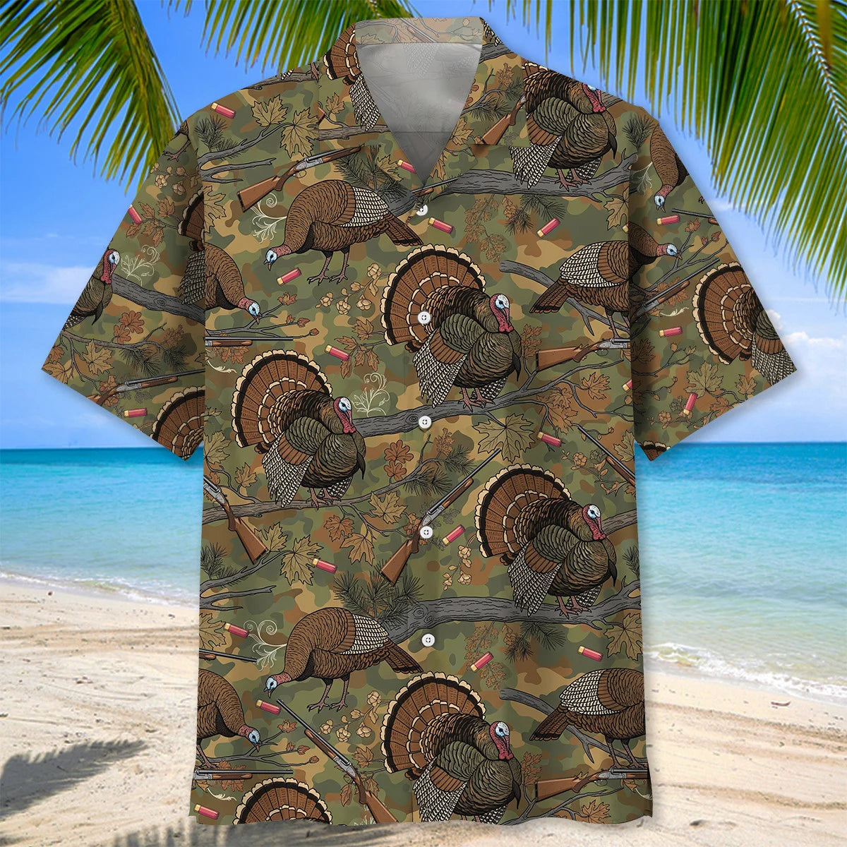 Vintage Wild Turkey Hunting Hawaiian Shirt, custom shirt gift for men (view 3)