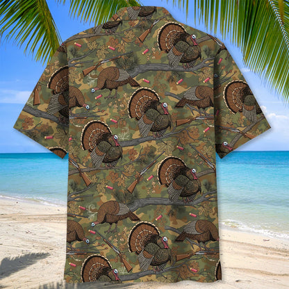 Vintage Wild Turkey Hunting Hawaiian Shirt, custom shirt gift for men (view 4)