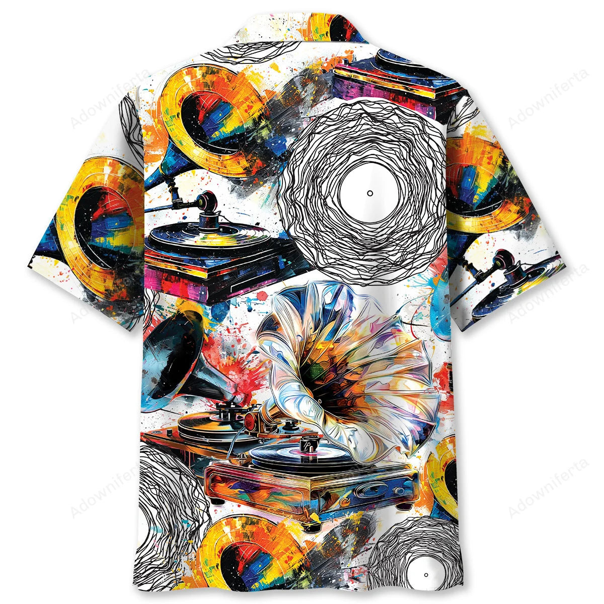 Vinyl Record Abstract Hawaiian Shirt, custom shirt gift for men (view 2)