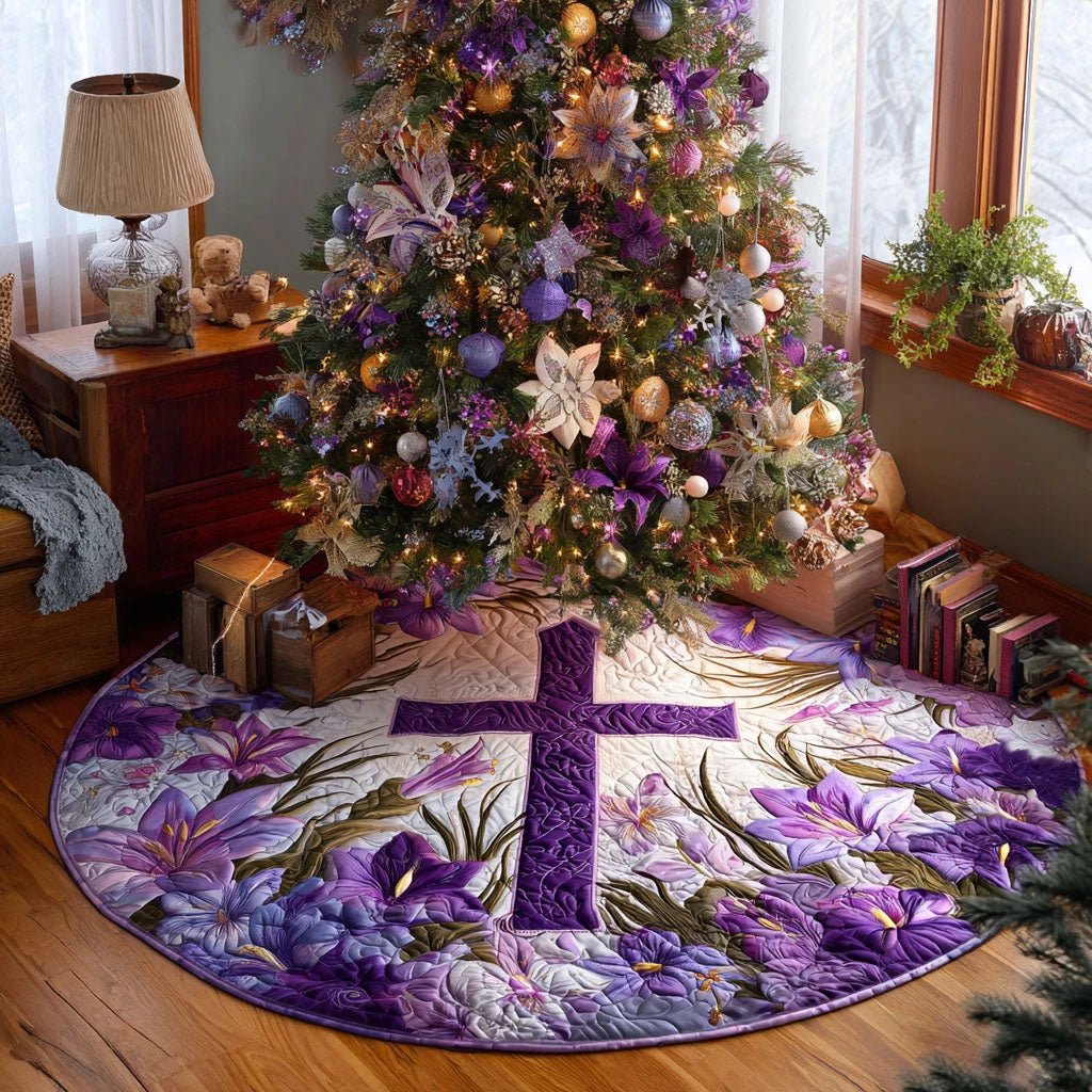 Violet Grace Christmas Quilted Tree Skirt