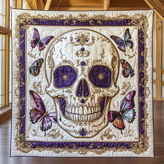 Violet Skull Quilt Blanket