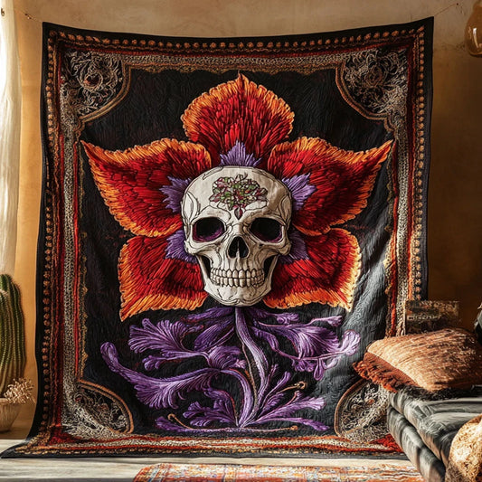 Violet Skull Quilt Blanket