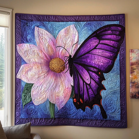 Violet Spirit Butterfly Quilt Blanket