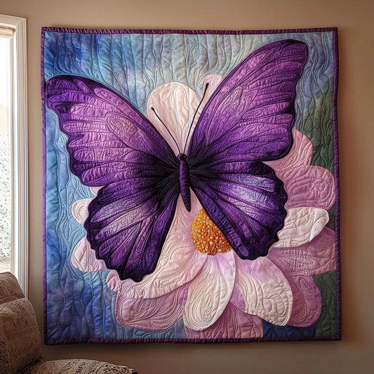 Violet Spirit Butterfly Quilt Blanket