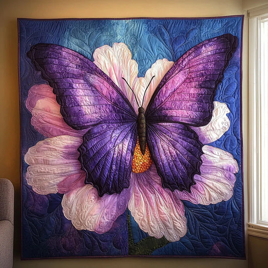 Violet Spirit Butterfly Quilt Blanket