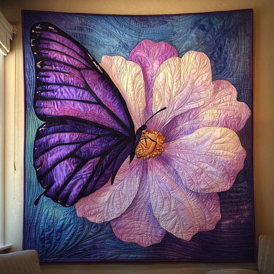 Violet Spirit Butterfly Quilt Blanket