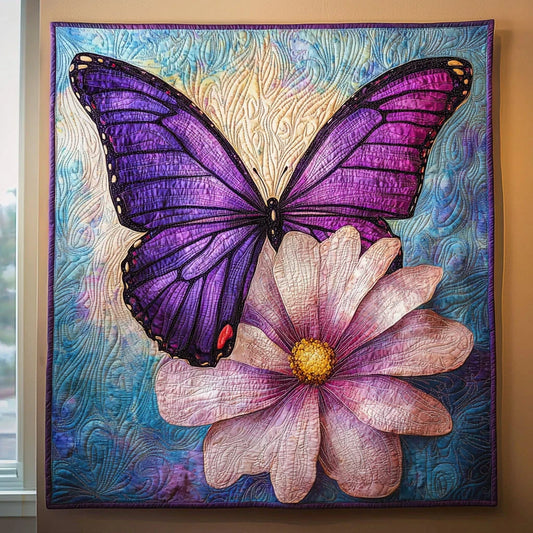 Violet Spirit Butterfly Quilt Blanket