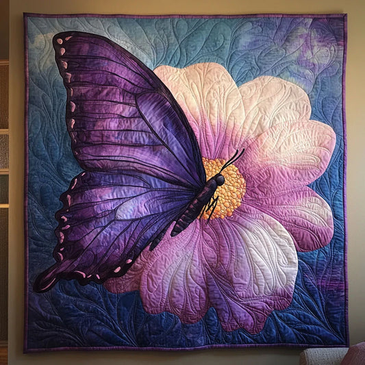 Violet Spirit Butterfly Quilt Blanket