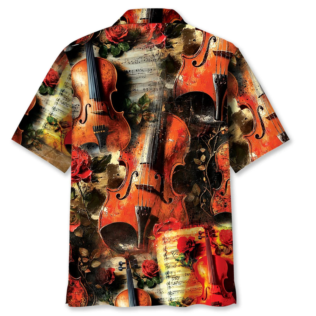 Violin Rose Hawaiian Shirt, custom shirt gift for men (view 4)