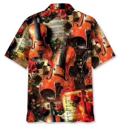 Violin Rose Hawaiian Shirt, custom shirt gift for men (view 4)