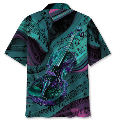 Violin Wave Hawaiian Shirt, custom shirt gift for men (view 3)