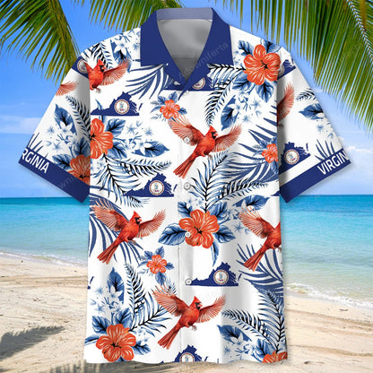Virginia Humming Bird Proud State Hawaiian Shirt, custom shirt gift for men