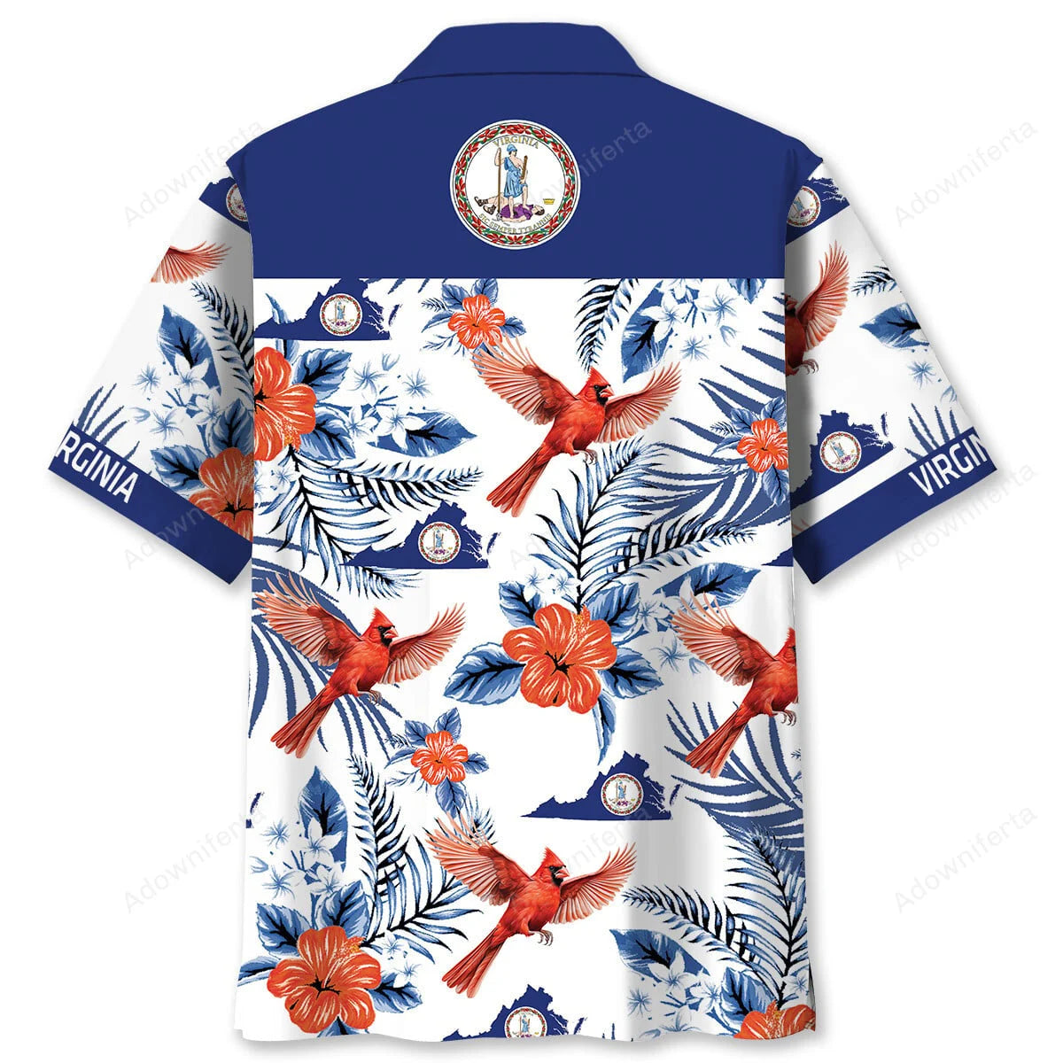 Virginia Humming Bird Proud State Hawaiian Shirt, custom shirt gift for men (view 2)