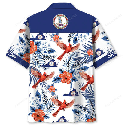 Virginia Humming Bird Proud State Hawaiian Shirt, custom shirt gift for men (view 2)