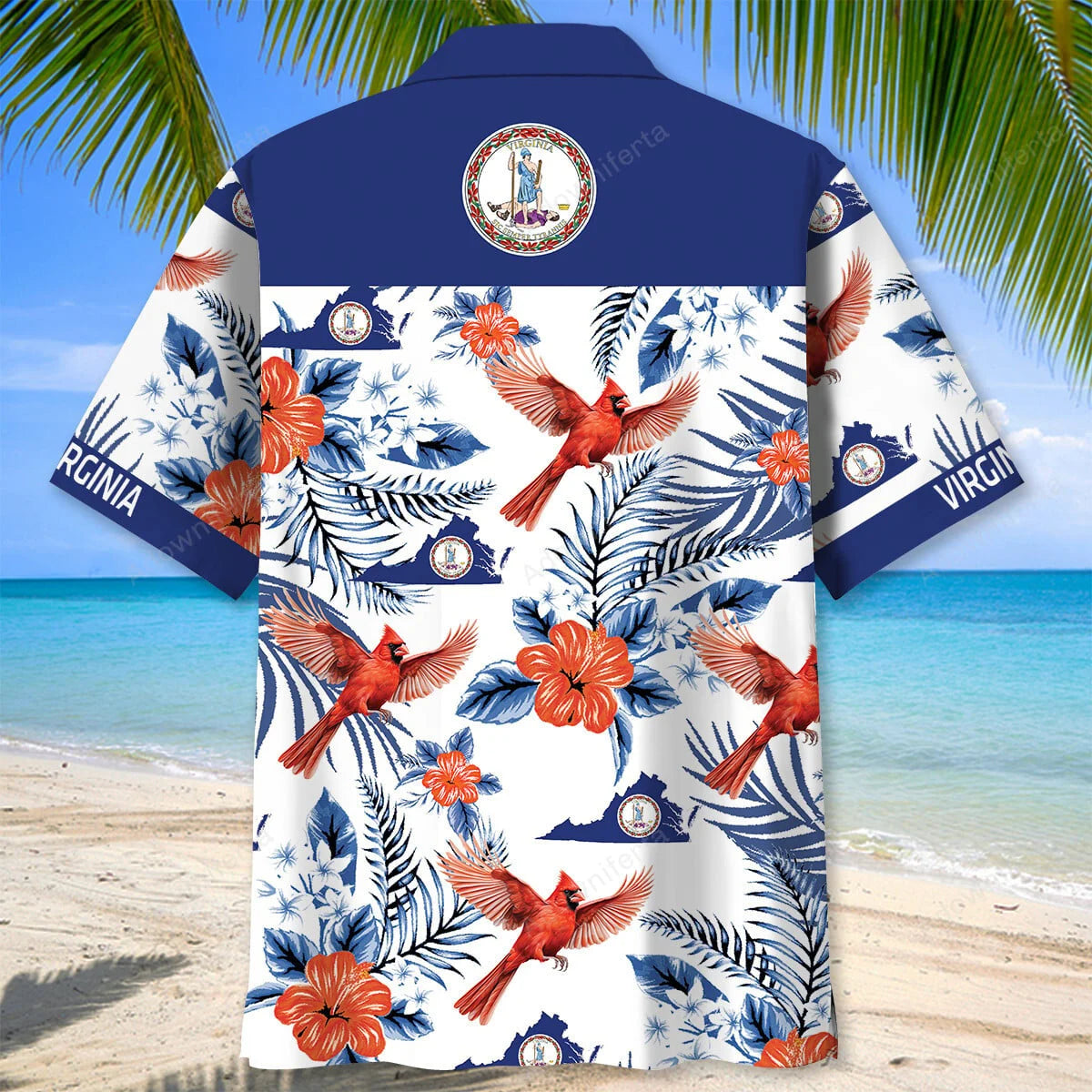 Virginia Humming Bird Proud State Hawaiian Shirt, custom shirt gift for men (view 3)
