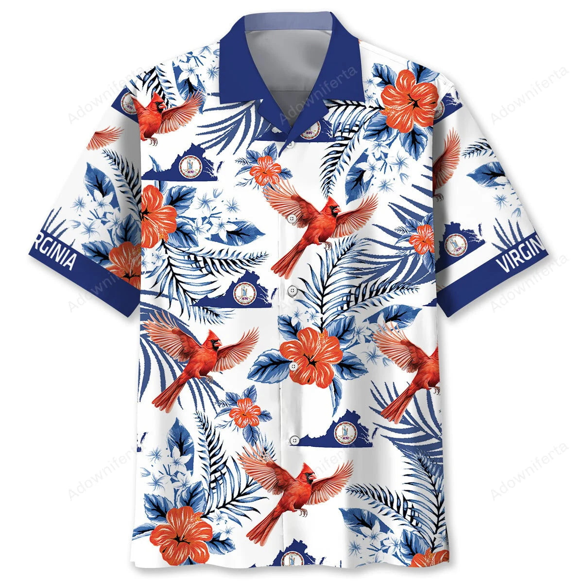 Virginia Humming Bird Proud State Hawaiian Shirt, custom shirt gift for men (view 4)