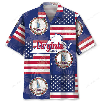 Virginia Proud Hawaiian Shirt, custom shirt gift for men (view 4)