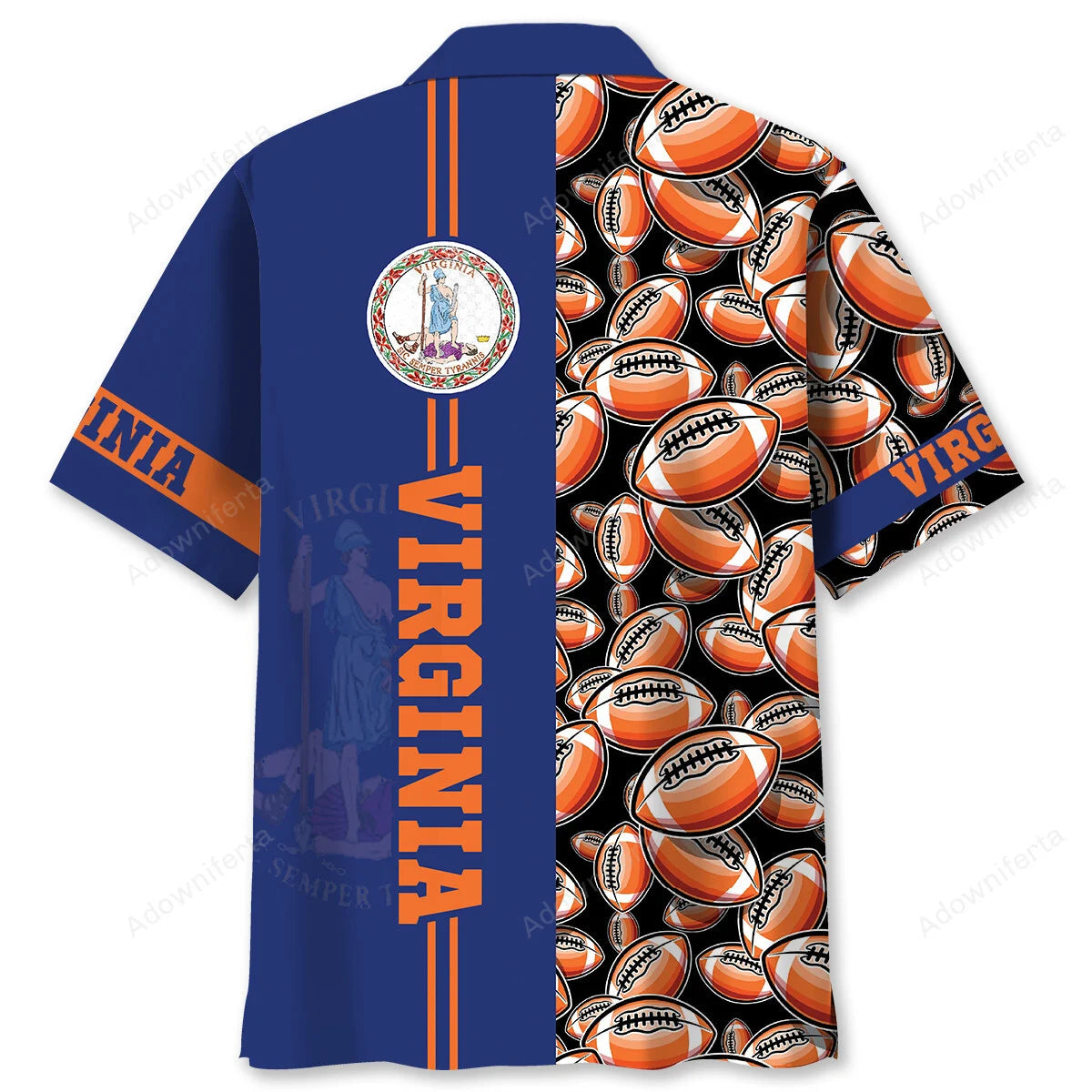 Virginia State Football Hawaiian Shirt, custom shirt gift for men (view 2)