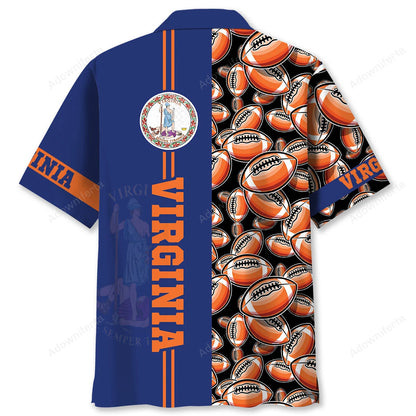 Virginia State Football Hawaiian Shirt, custom shirt gift for men (view 2)